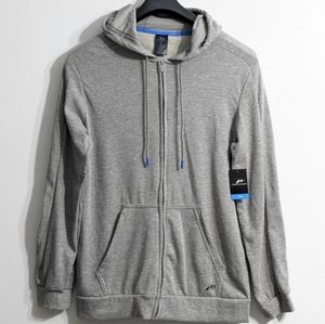 Men's Space Dye Grey Zip Up Hoodie, Size Large, New With Tag